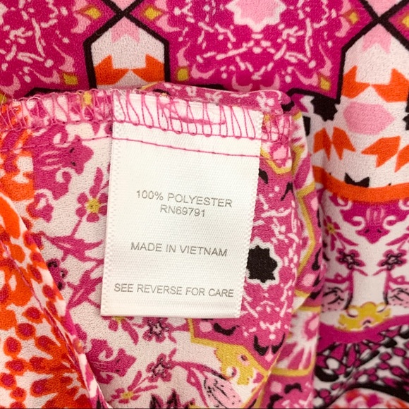 🌸DRESSBARN Pink and Orange Multicolor Boho Tank - Picture 7 of 8